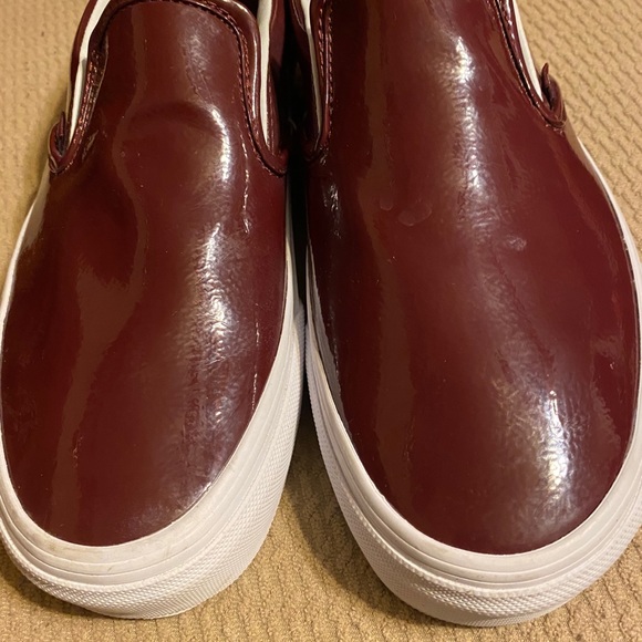 Vans Burgundy slip on unisex off the wall - Picture 1 of 5